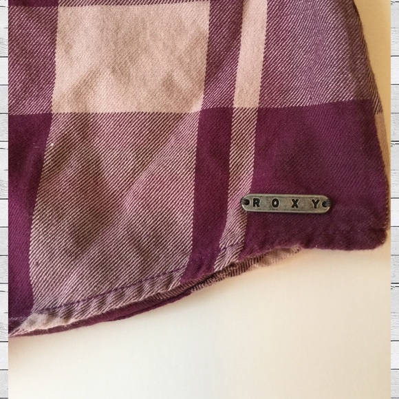 Roxy Purple Plaid Button-up Shirt - Picture 3 of 7